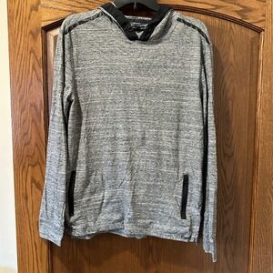 Ocean Current Mens Gray Heathered Long Sleeve Hoodie with Zipper Pockets Size L